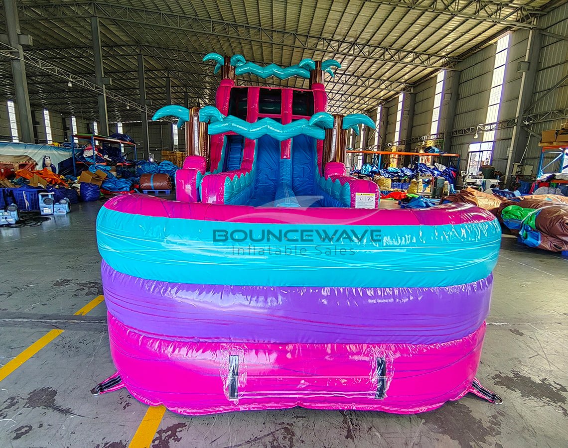 18ft UltraShock Dual Lane Hybrid Water Slide - BounceWave Inflatable Sales