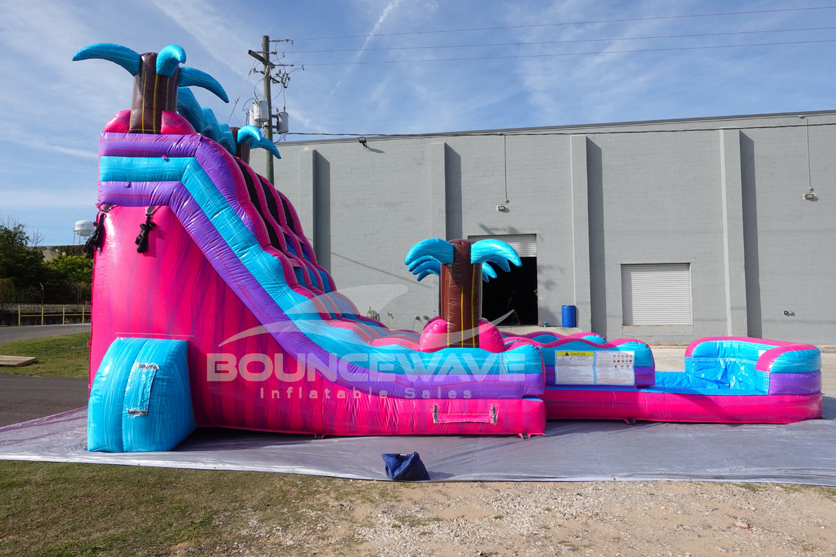 18ft UltraShock Dual Lane Hybrid Water Slide - BounceWave Inflatable Sales