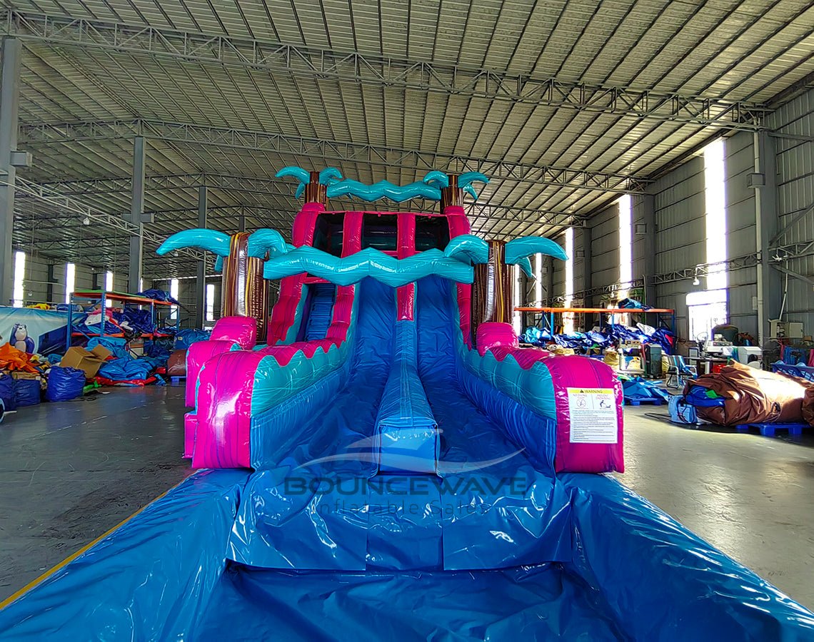 18ft UltraShock Dual Lane Hybrid Water Slide - BounceWave Inflatable Sales