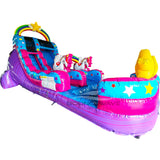 18ft Unicorn Commercial Single Lane Inflatable Water Slide - BounceWave Inflatable Sales