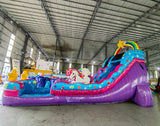 18ft Unicorn Commercial Single Lane Inflatable Water Slide - BounceWave Inflatable Sales