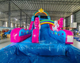 18ft Unicorn Commercial Single Lane Inflatable Water Slide - BounceWave Inflatable Sales