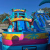 19ft Island Flow Palms Commercial Single Lane Inflatable Water Slide - BounceWave Inflatable Sales