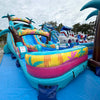 19ft Island Flow Palms Commercial Single Lane Inflatable Water Slide - BounceWave Inflatable Sales