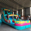 19ft Island Flow Palms Commercial Single Lane Inflatable Water Slide - BounceWave Inflatable Sales
