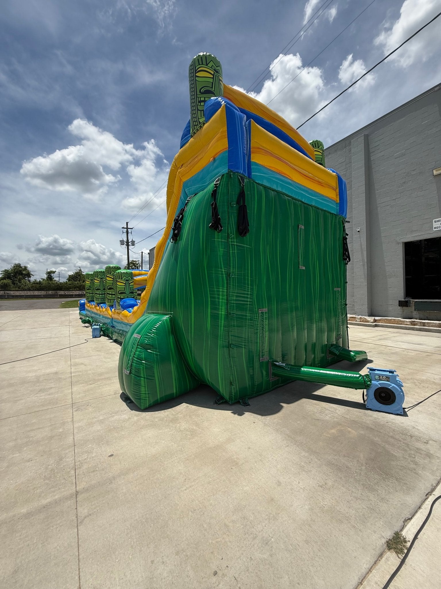 19ft Tiki Typhoon Dual Lane 2PC Inflatable Water Slide With Slip & Slide - BounceWave Inflatable Sales