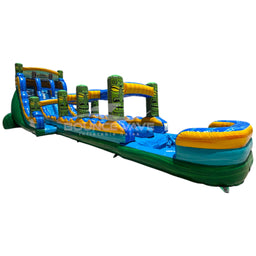 19ft Tiki Typhoon Dual Lane 2PC Inflatable Water Slide With Slip & Slide - BounceWave Inflatable Sales