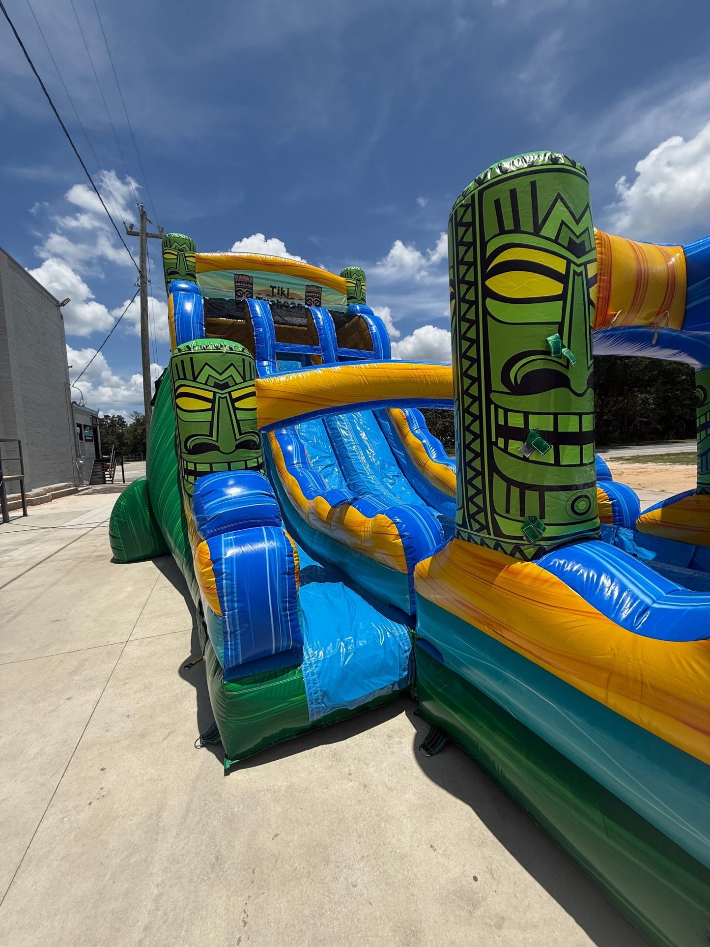 19ft Tiki Typhoon Dual Lane 2PC Inflatable Water Slide With Slip & Slide - BounceWave Inflatable Sales