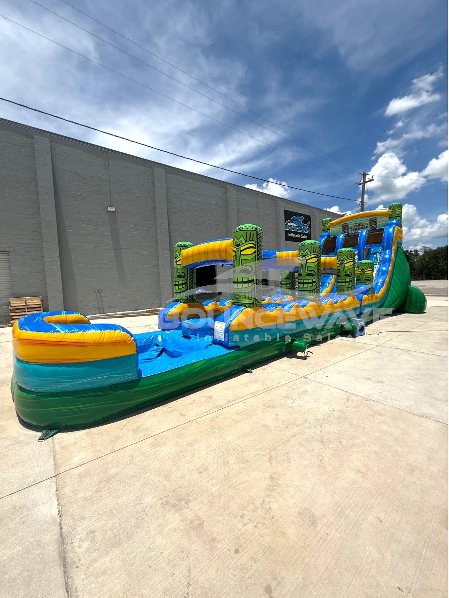 19ft Tiki Typhoon Dual Lane 2PC Inflatable Water Slide With Slip & Slide - BounceWave Inflatable Sales