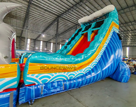 20ft 2 Piece Rogue Shark Attack Hybrid Dual Lane Inflatable Water Slide