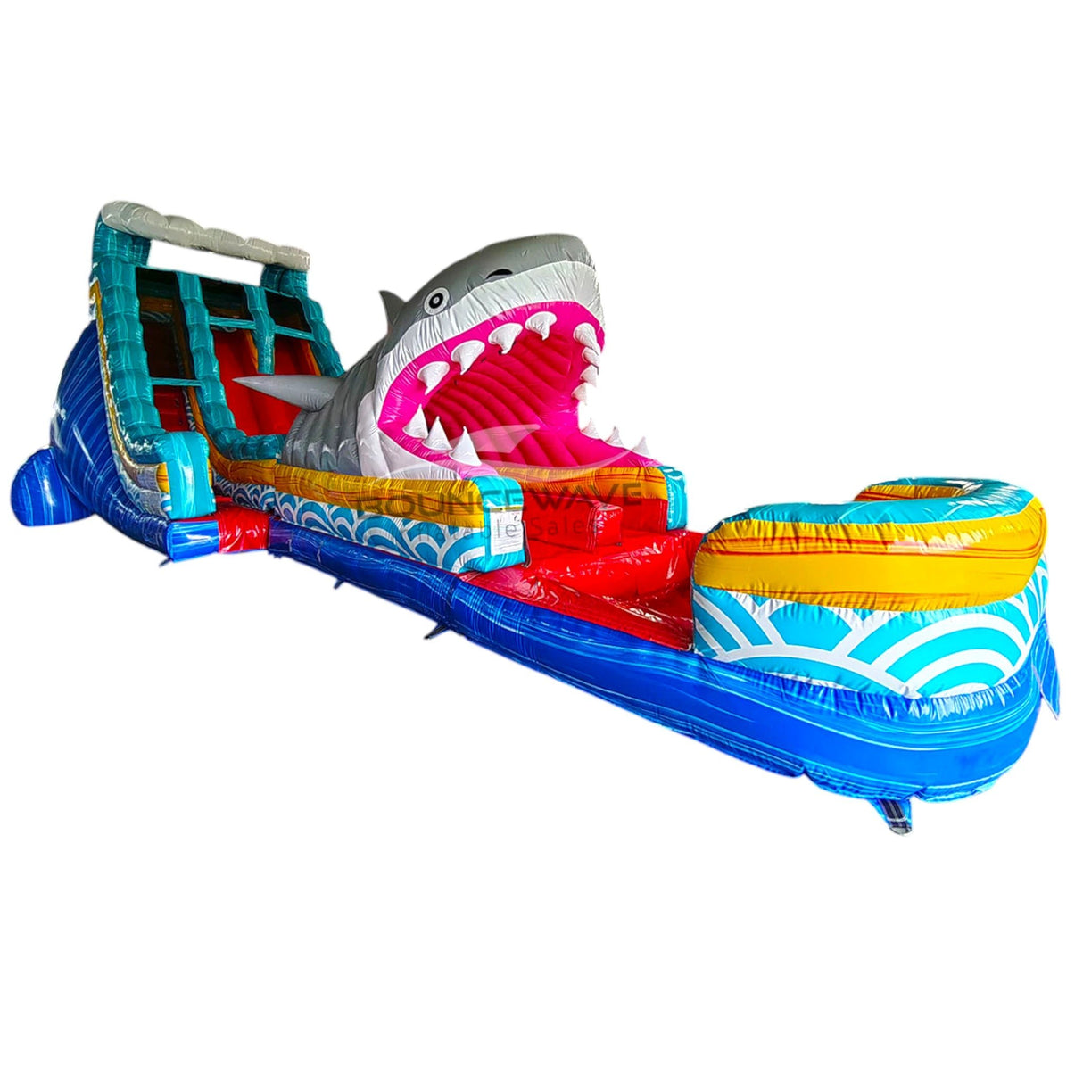20ft 2 Piece Rogue Shark Attack Hybrid Dual Lane Inflatable Water Slide - BounceWave Inflatable Sales