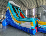 20ft 2 Piece Rogue Shark Attack Hybrid Dual Lane Inflatable Water Slide - BounceWave Inflatable Sales