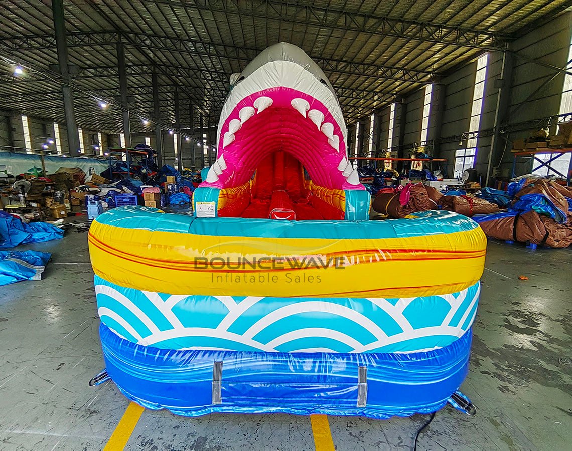 20ft 2 Piece Rogue Shark Attack Hybrid Dual Lane Inflatable Water Slide - BounceWave Inflatable Sales