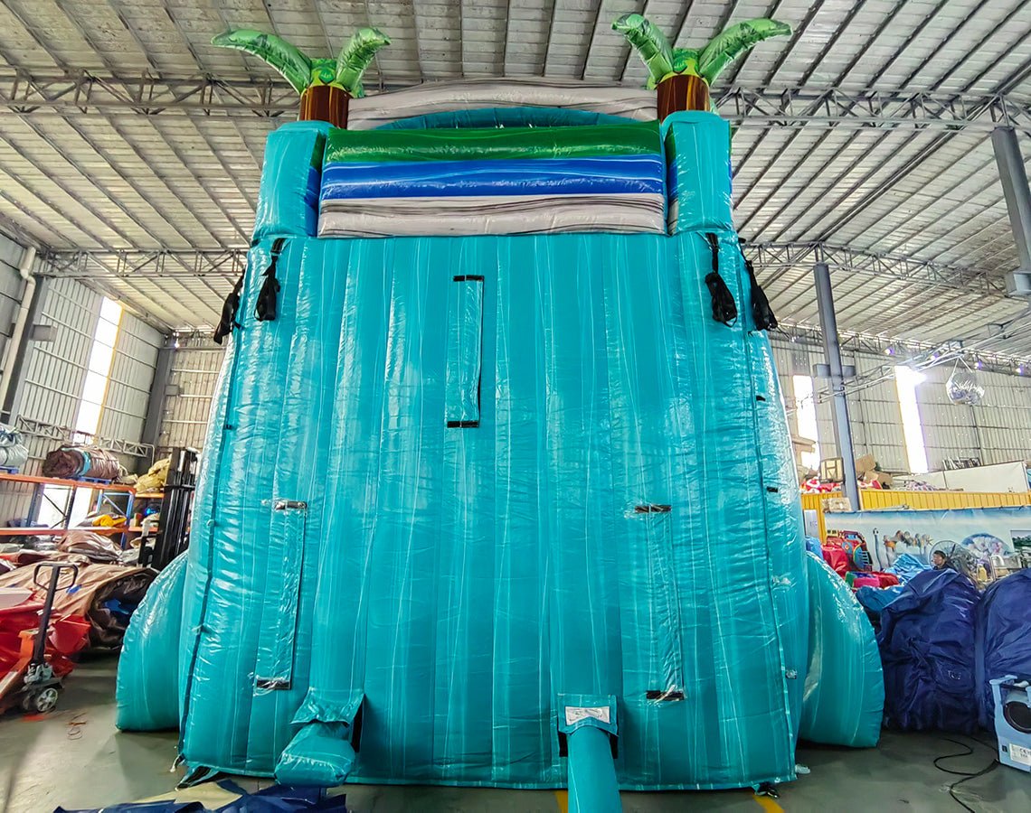 20ft Bahama Blast Hybrid Dual Lane Inflatable Water Slide - BounceWave Inflatable Sales