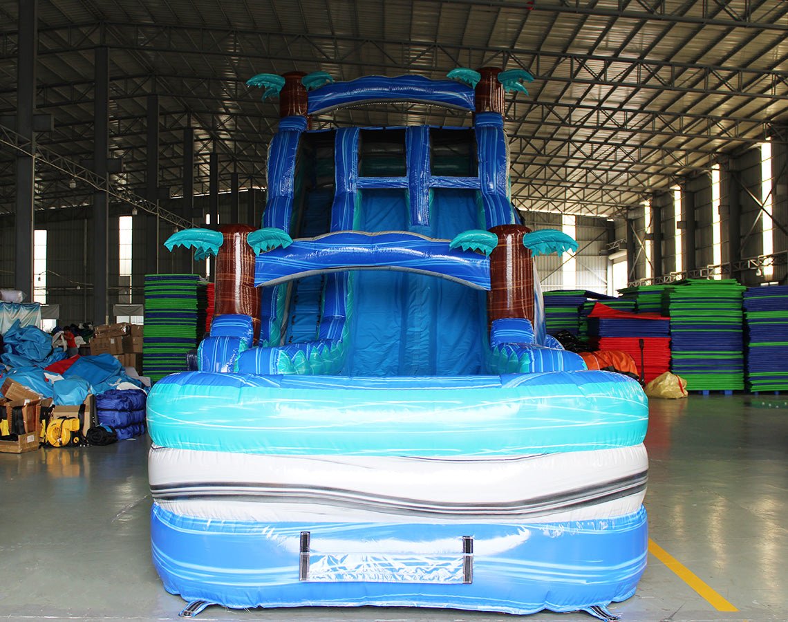 20ft Cayman Crush Dual Lane Water Slide – Hybrid - BounceWave Inflatable Sales