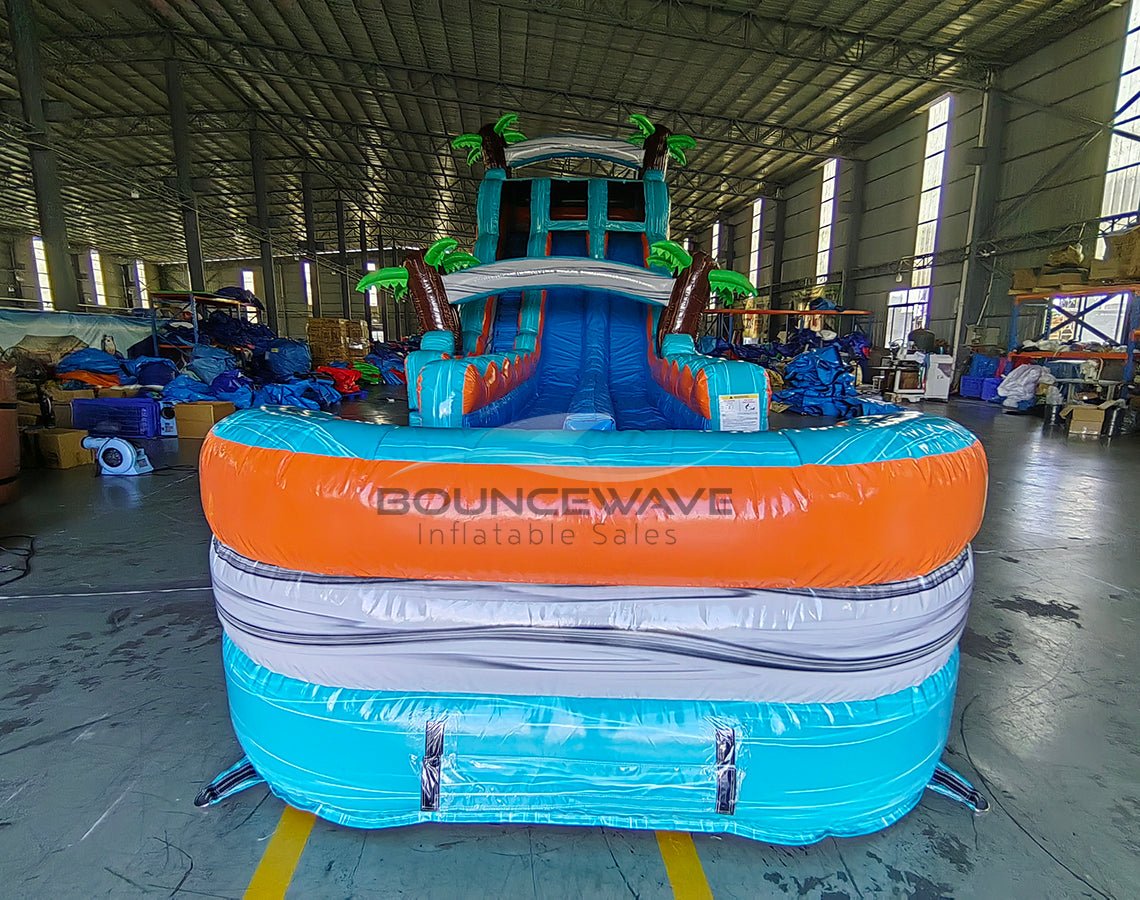 20ft Fiji Falls Hybrid Dual Lane Inflatable Water Slide - BounceWave Inflatable Sales