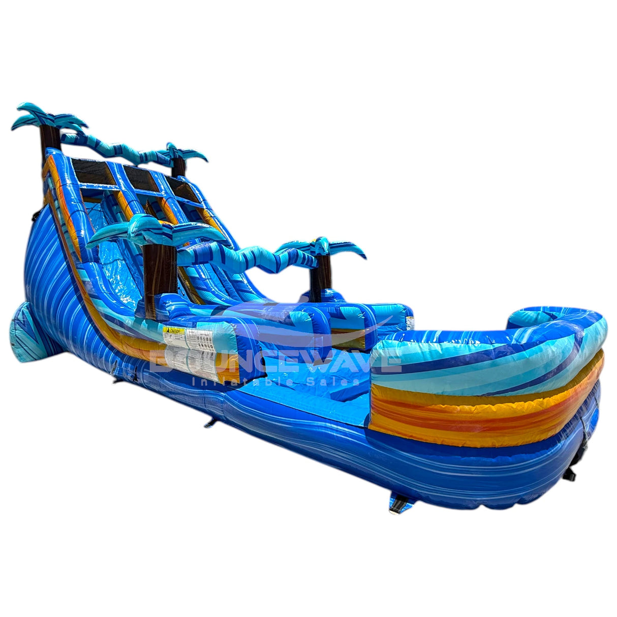 20ft Flashpoint Dual Lane Center Climb Inflatable Water Slide - BounceWave Inflatable Sales