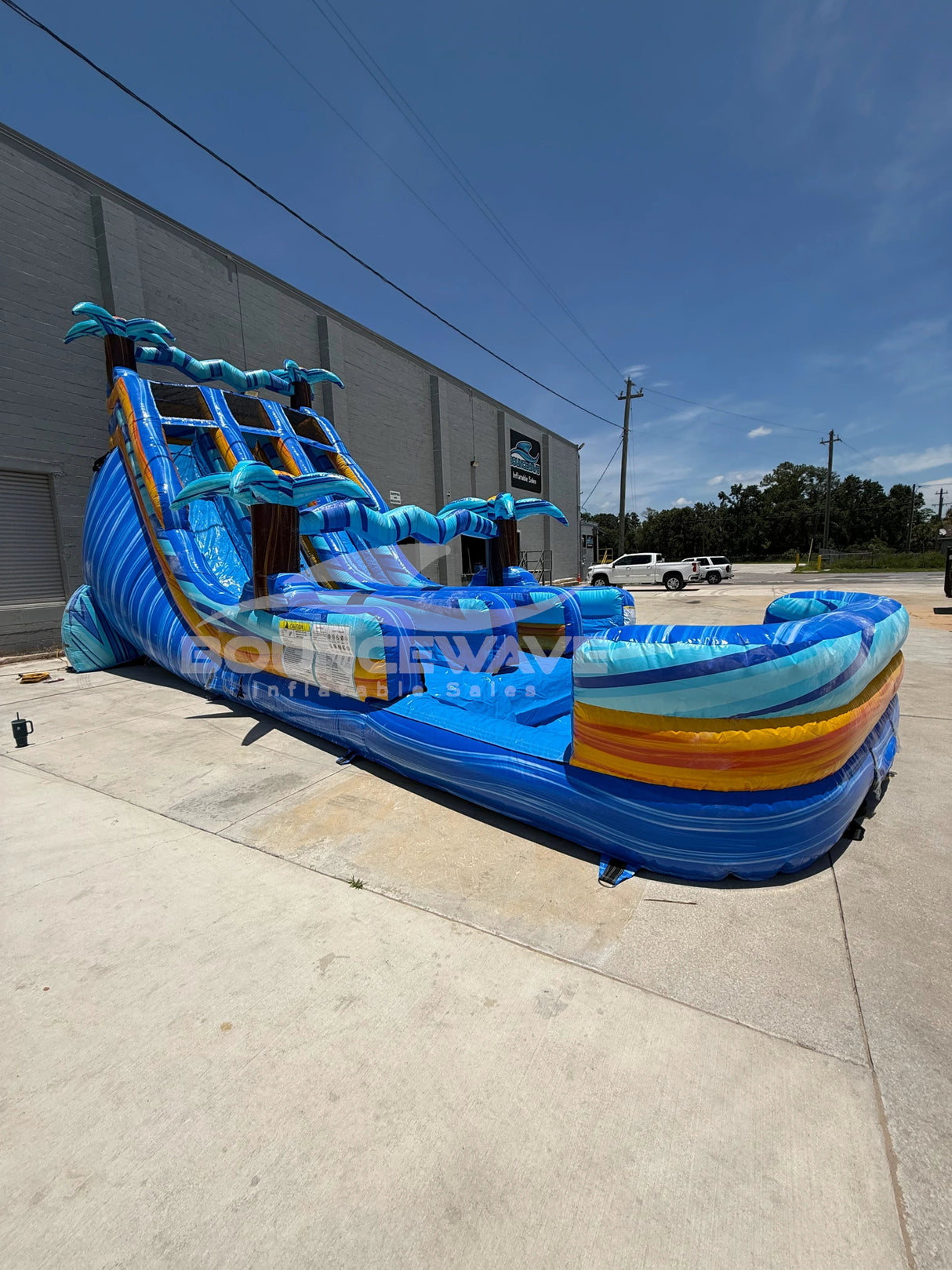 20ft Flashpoint Dual Lane Center Climb Inflatable Water Slide - BounceWave Inflatable Sales