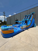20ft Flashpoint Dual Lane Center Climb Inflatable Water Slide - BounceWave Inflatable Sales