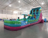 20ft Summer Luau Hybrid Dual Lane Inflatable Water Slide - BounceWave Inflatable Sales
