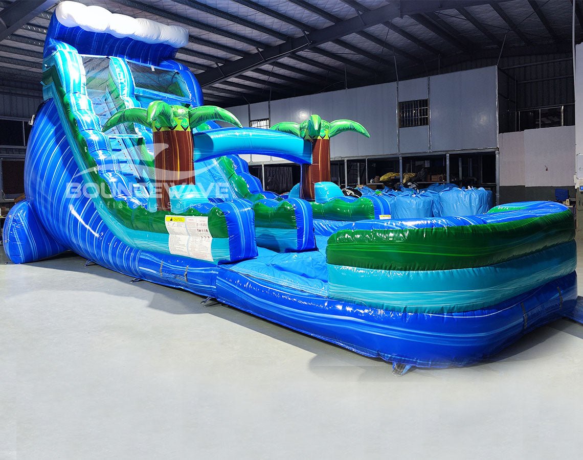 20ft Trop Wave Commercial Single Lane Inflatable Water Slide - BounceWave Inflatable Sales