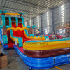 20ft Tropic Shock Hybrid Dual Lane Inflatable Water Slide - BounceWave Inflatable Sales