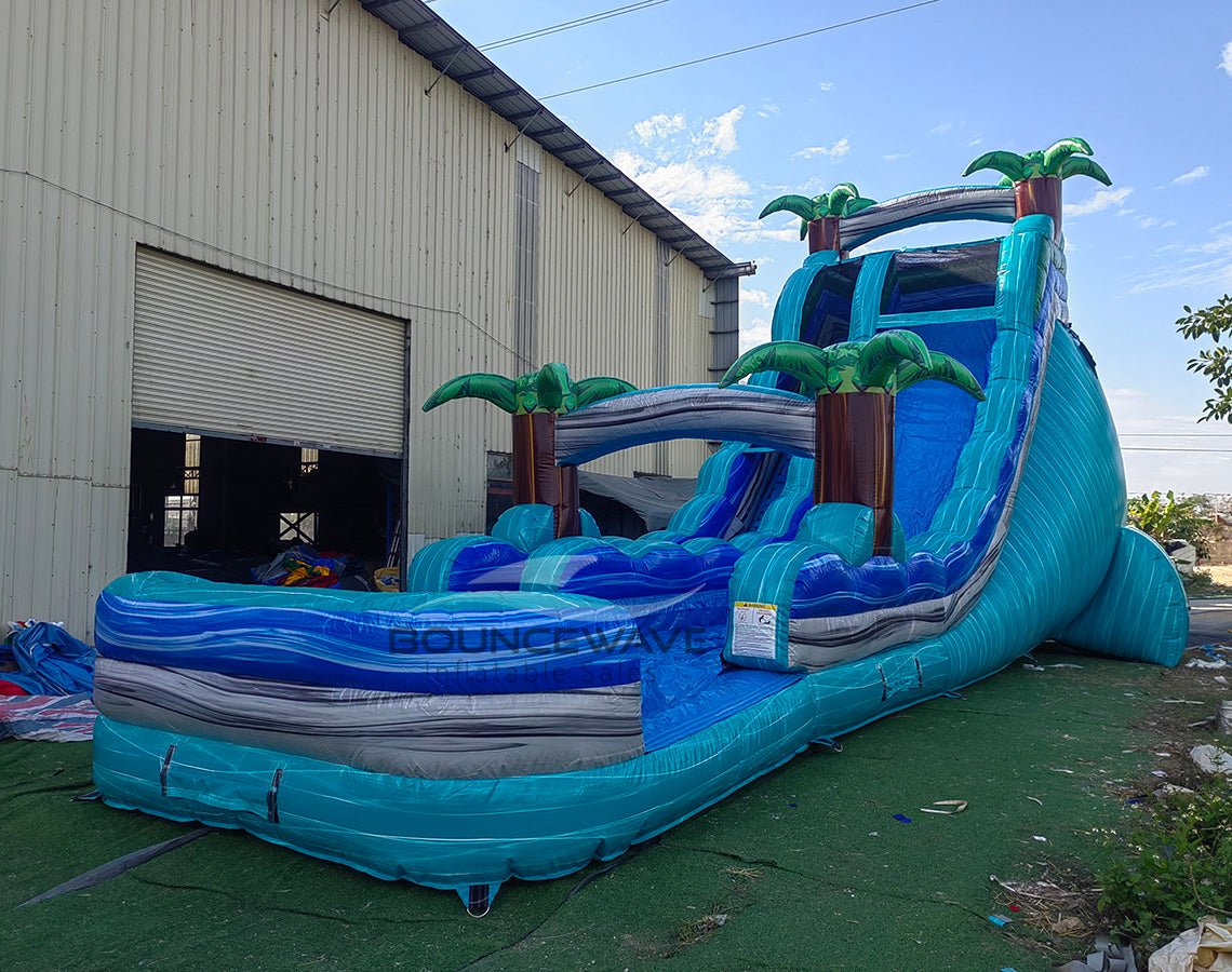 22ft Bahama Blast Commercial Single Lane Inflatable Water Slide - BounceWave Inflatable Sales