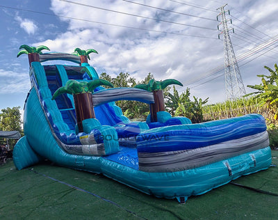 22ft Bahama Blast Commercial Single Lane Inflatable Water Slide - BounceWave Inflatable Sales