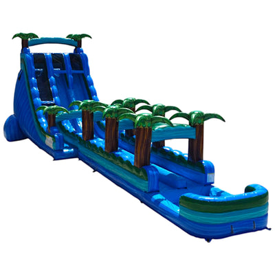 22ft Island Drop Dual Lane Inflatable Water Slide With Slip & Slide - BounceWave Inflatable Sales