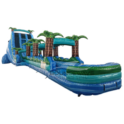 22ft Island Drop Dual Lane Inflatable Water Slide With Slip & Slide - BounceWave Inflatable Sales