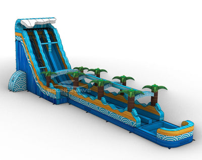 24ft Akua Falls Dual Lane 2pc Commercial Water Slide with Inflatable Slip & Slide - BounceWave Inflatable Sales