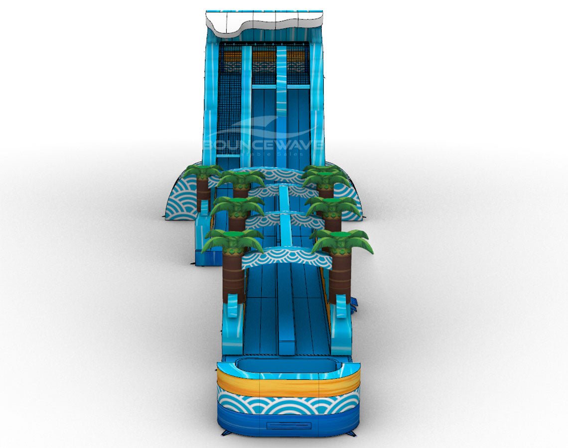 24ft Akua Falls Dual Lane 2pc Commercial Water Slide with Inflatable Slip & Slide - BounceWave Inflatable Sales