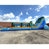 24ft Akua Falls Dual Lane 2pc Commercial Water Slide with Inflatable Slip & Slide - BounceWave Inflatable Sales