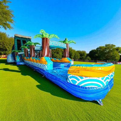 24ft Akua Falls Dual Lane 2pc Commercial Water Slide with Inflatable Slip & Slide - BounceWave Inflatable Sales