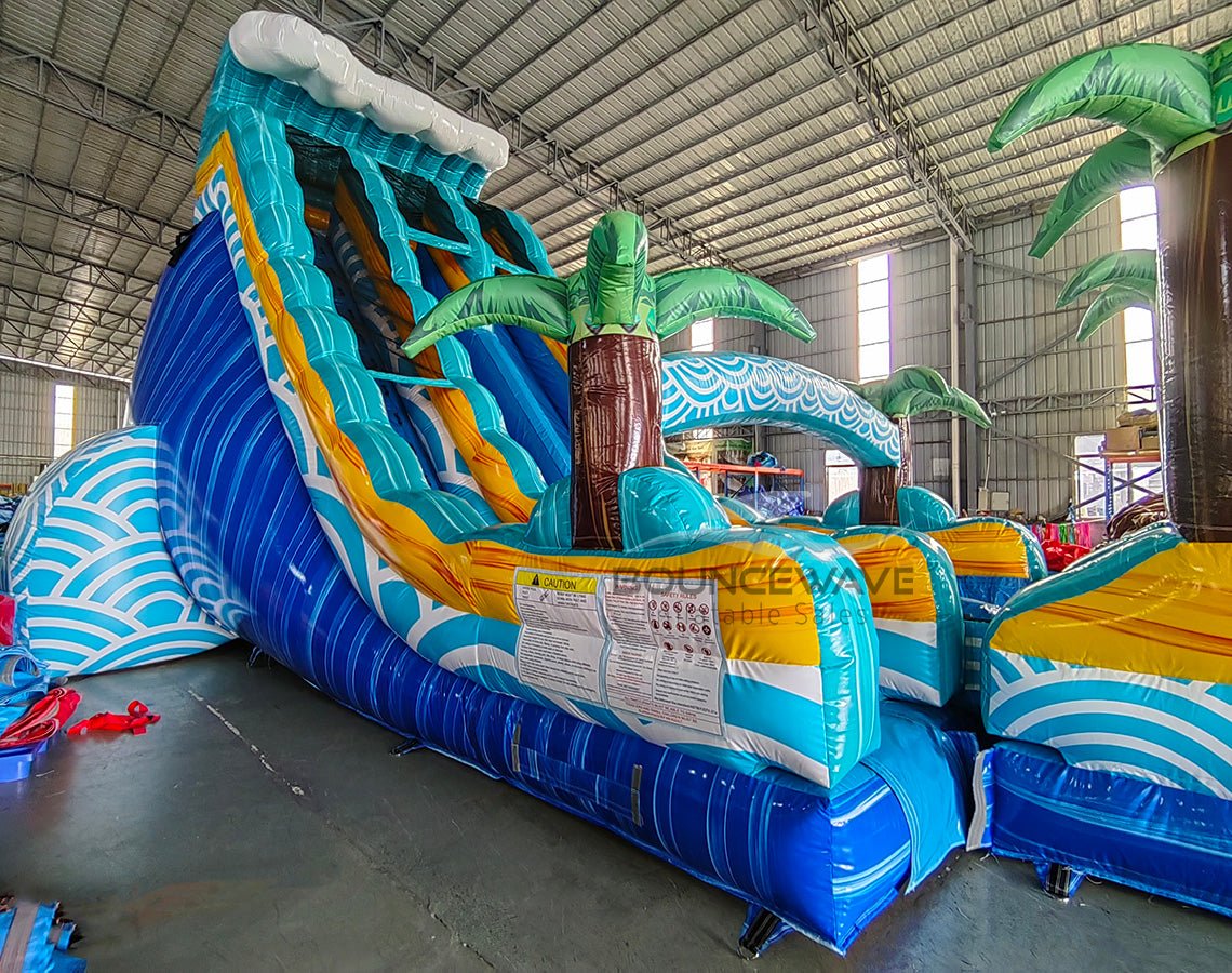 24ft Akua Falls Dual Lane 2pc Commercial Water Slide with Inflatable Slip & Slide - BounceWave Inflatable Sales