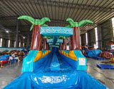 24ft Akua Falls Dual Lane 2pc Commercial Water Slide with Inflatable Slip & Slide - BounceWave Inflatable Sales