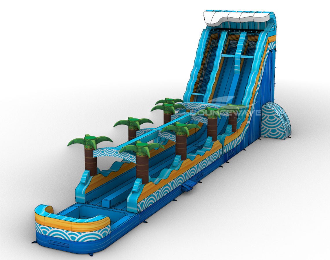 24ft Akua Falls Dual Lane 2pc Commercial Water Slide with Inflatable Slip & Slide - BounceWave Inflatable Sales