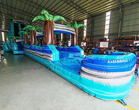 24ft Bahama DL 2pc Commercial Water Slide with Inflatable Slip & Slide - BounceWave Inflatable Sales
