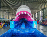 24ft Bahama Great White Dual Lane 2pc Commercial Water Slide with Inflatable Slip & Slide - BounceWave Inflatable Sales