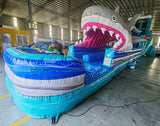 24ft Bahama Great White Dual Lane 2pc Commercial Water Slide with Inflatable Slip & Slide - BounceWave Inflatable Sales