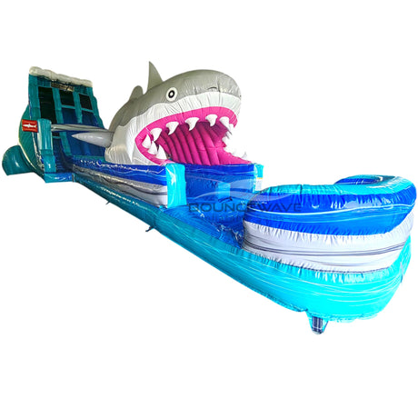 24ft Bahama Great White Dual Lane 2pc Commercial Water Slide with Inflatable Slip & Slide - BounceWave Inflatable Sales