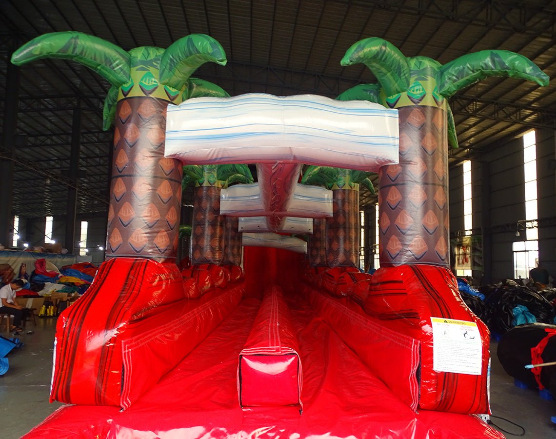 24ft Crimson Bay DL 2pc Commercial Water Slide with Inflatable Slip & Slide - BounceWave Inflatable Sales
