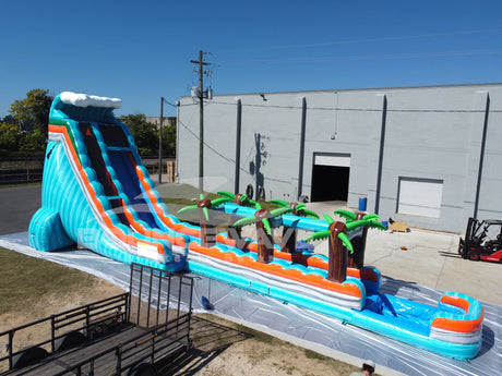 24ft Fiji Wave Single Lane 2 - Piece Water Slide with Slip & Slide - BounceWave Inflatable Sales