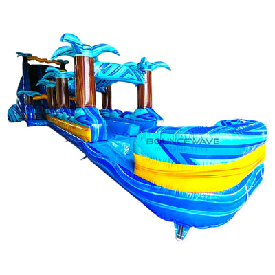 24ft Flashpoint Falls Dual Lane 2pc Commercial Water Slide with Inflatable Slip & Slide - BounceWave Inflatable Sales