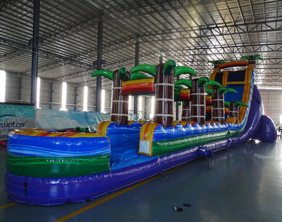 24ft Goombay Single Lane Inflatable Water Slide With Slip & Slide - BounceWave Inflatable Sales