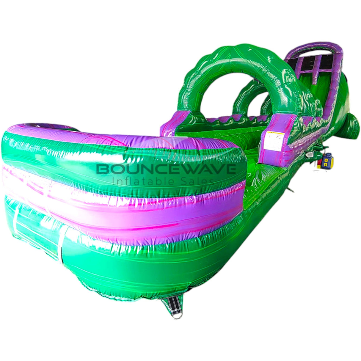 24ft Green Smash Dual Lane 2pc Commercial Water Slide with Inflatable Slip & Slide - BounceWave Inflatable Sales