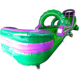 24ft Green Smash Dual Lane 2pc Commercial Water Slide with Inflatable Slip & Slide - BounceWave Inflatable Sales