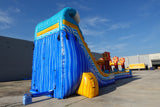 24ft Poseidon Plunge Dual Lane 2pc Commercial Water Slide with Inflatable Slip & Slide - BounceWave Inflatable Sales