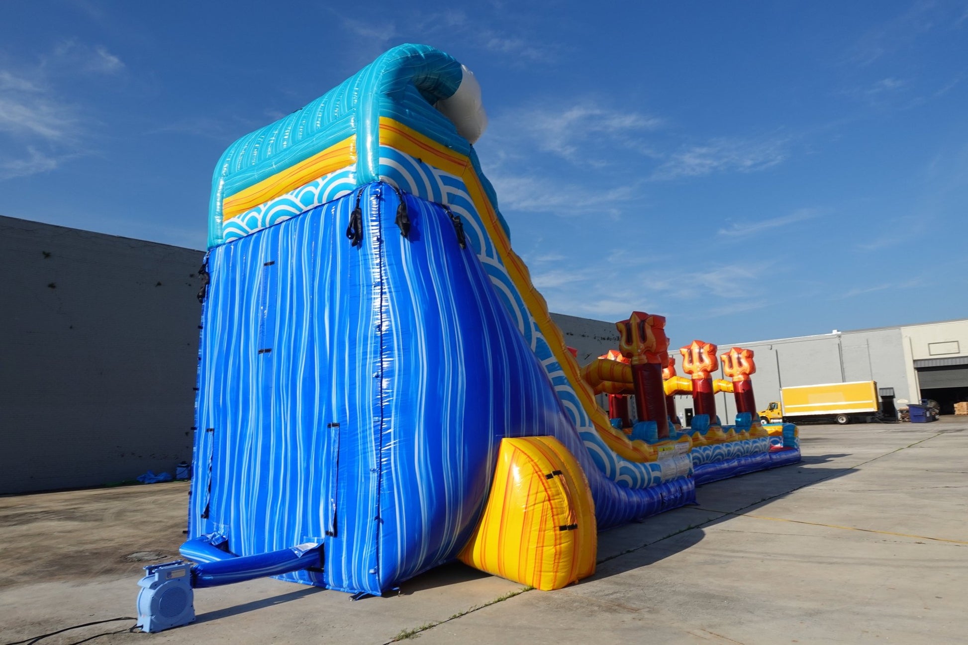 24ft Poseidon Plunge Dual Lane 2pc Commercial Water Slide with Inflatable Slip & Slide - BounceWave Inflatable Sales