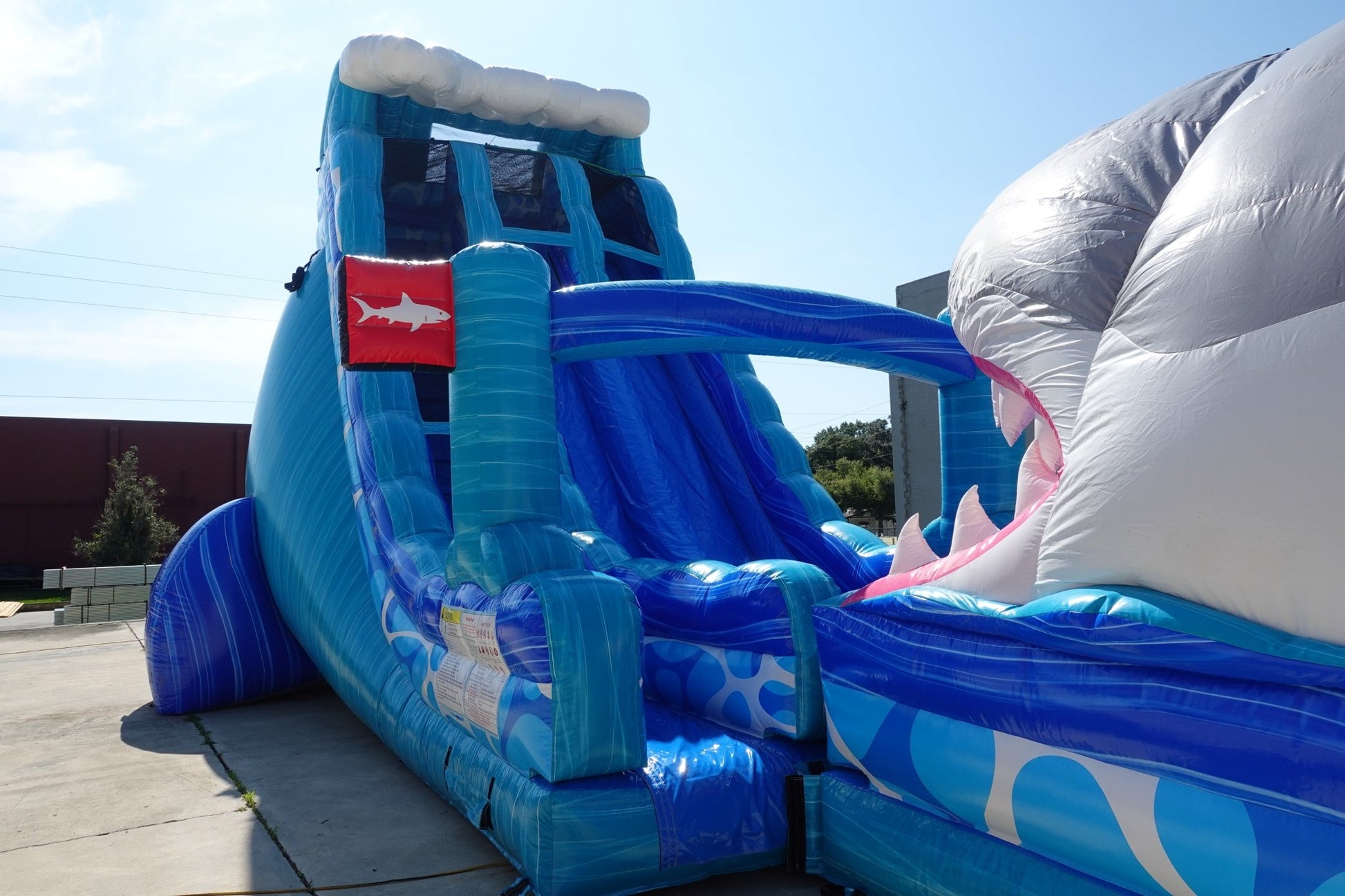 24ft Rogue Great White Dual Lane 2pc Commercial Water Slide with Inflatable Slip & Slide - BounceWave Inflatable Sales